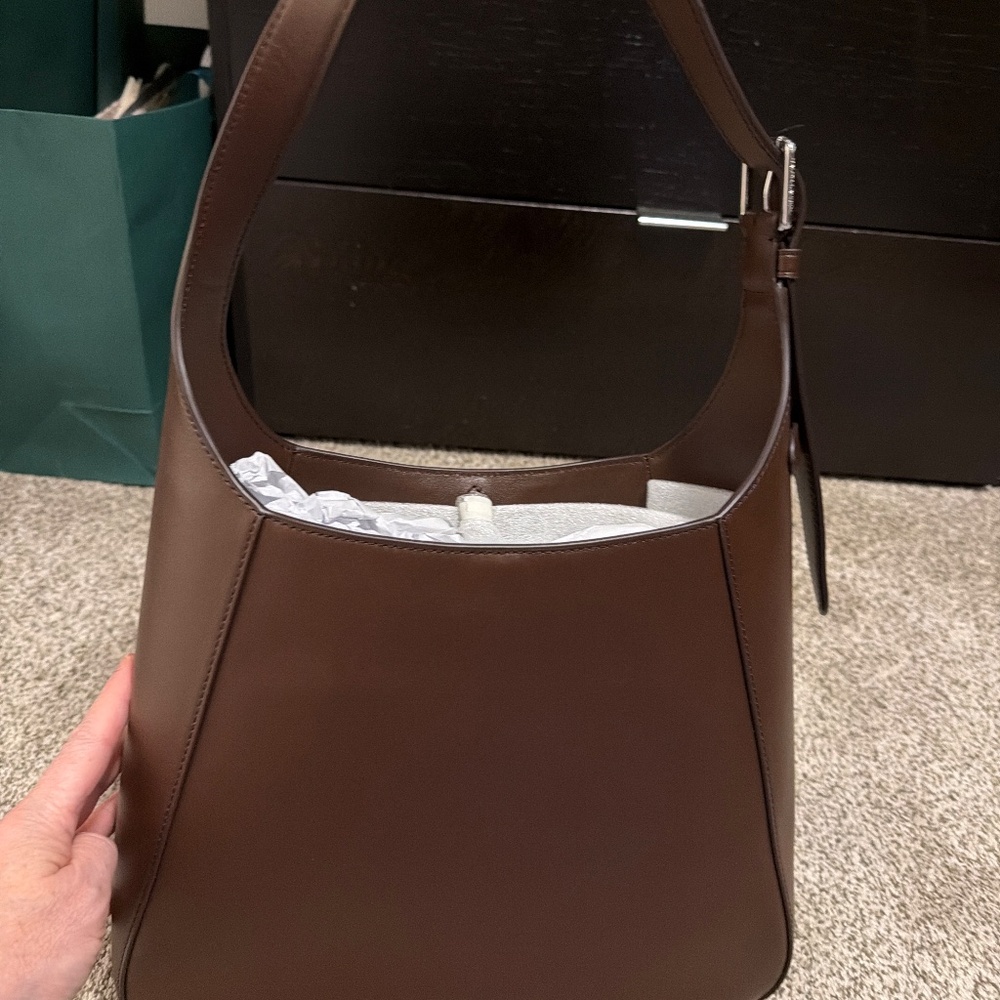Ralph lauren Large Tanner bag in brown leather - Picture 2 of 7